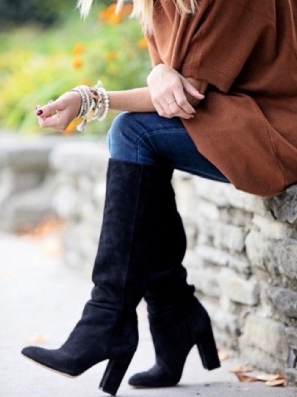 NEW Sam Edelman Black Caprice Knee High Suede Boot